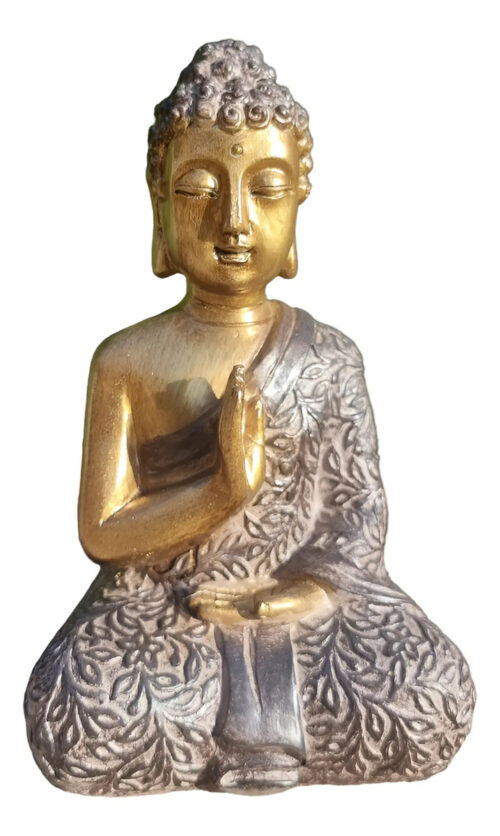 Buda Meditando Dorado Bendicion Paz Toga Armonia 23cm