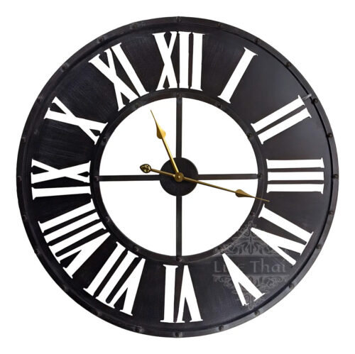 Reloj De Pared Metal Calado Vintage Numeros Romanos 80cm
