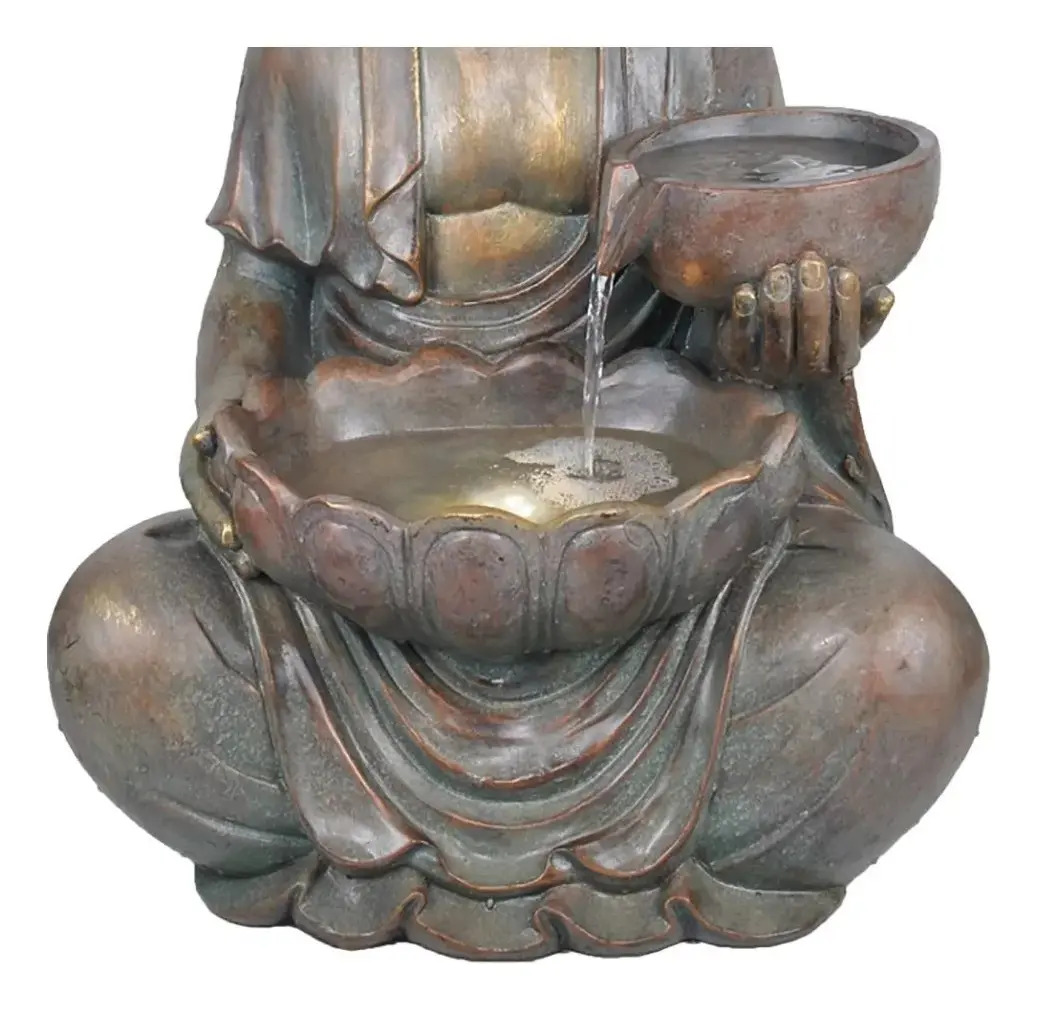 Fuentes De Agua Buda En Loto Deco Moderno Feng Shui 80cm Ct - Imagen 5