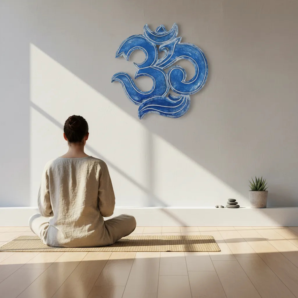 Cuadro Cartel Om Tallado Calado Decoración Hindu 30cm - Imagen 8