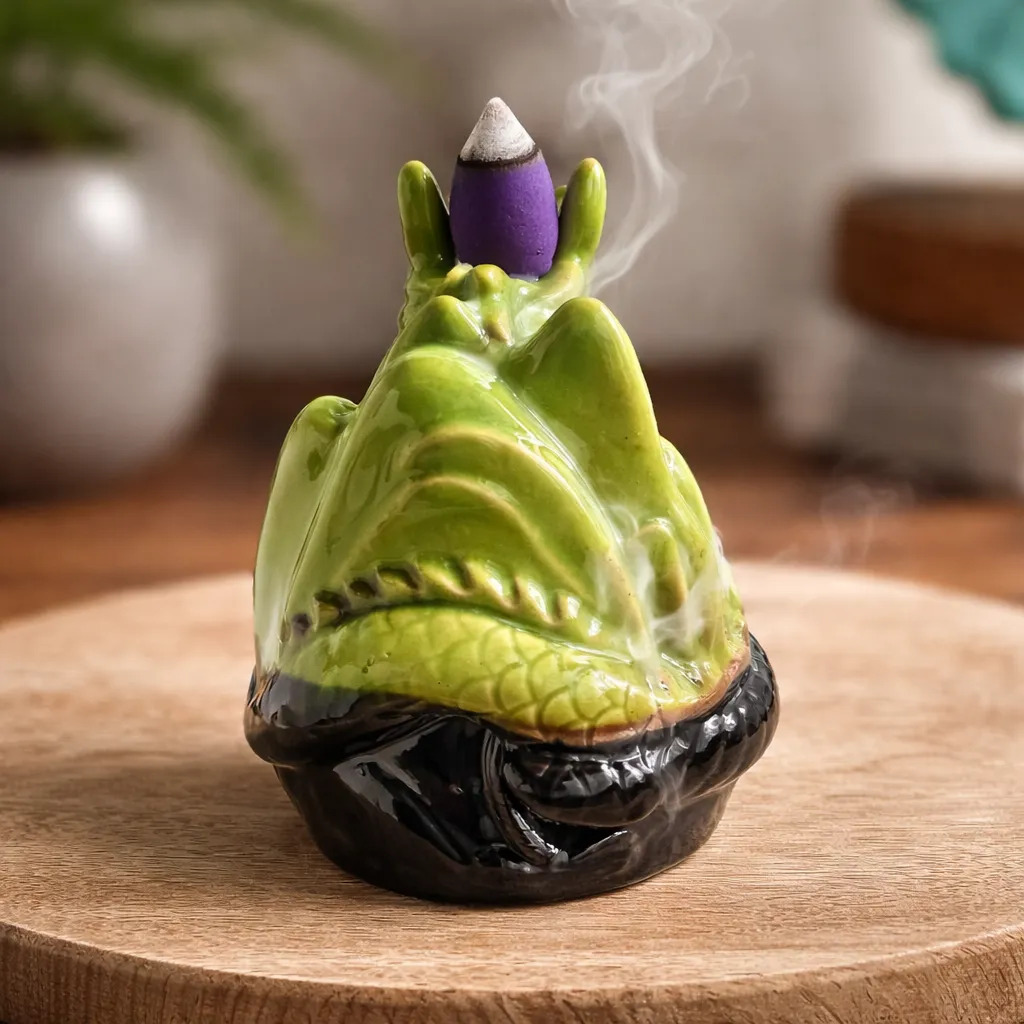 Porta Cono Fuente Humo Cascada Dragon Ceramica 11 Cm Zen - Imagen 20