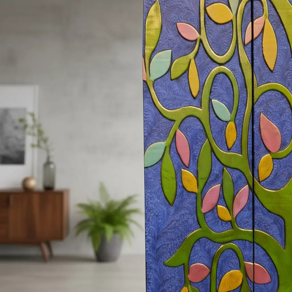 Cuadro Triptico Tallado Madera Arbol De La Vida Bali 200cm - Imagen 5