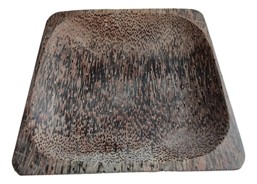 Plato Cuadrado De Tronco De Palmera Diseño Japones