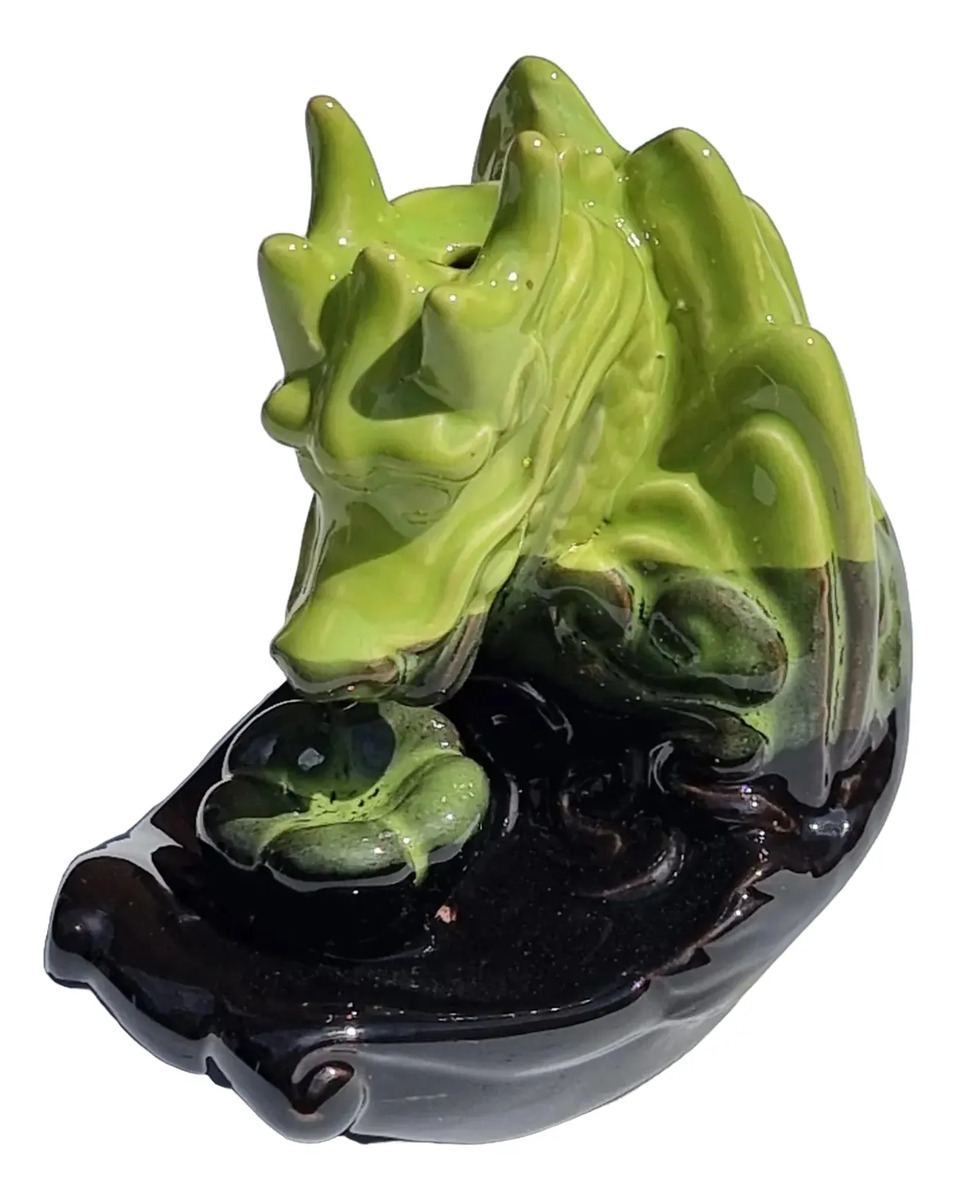 Porta Cono Fuente Humo Cascada Dragon Ceramica 11 Cm Zen - Imagen 17