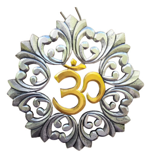 Cuadro De Om Talla De Mdf Bali Omm Armonia Paz 40cm