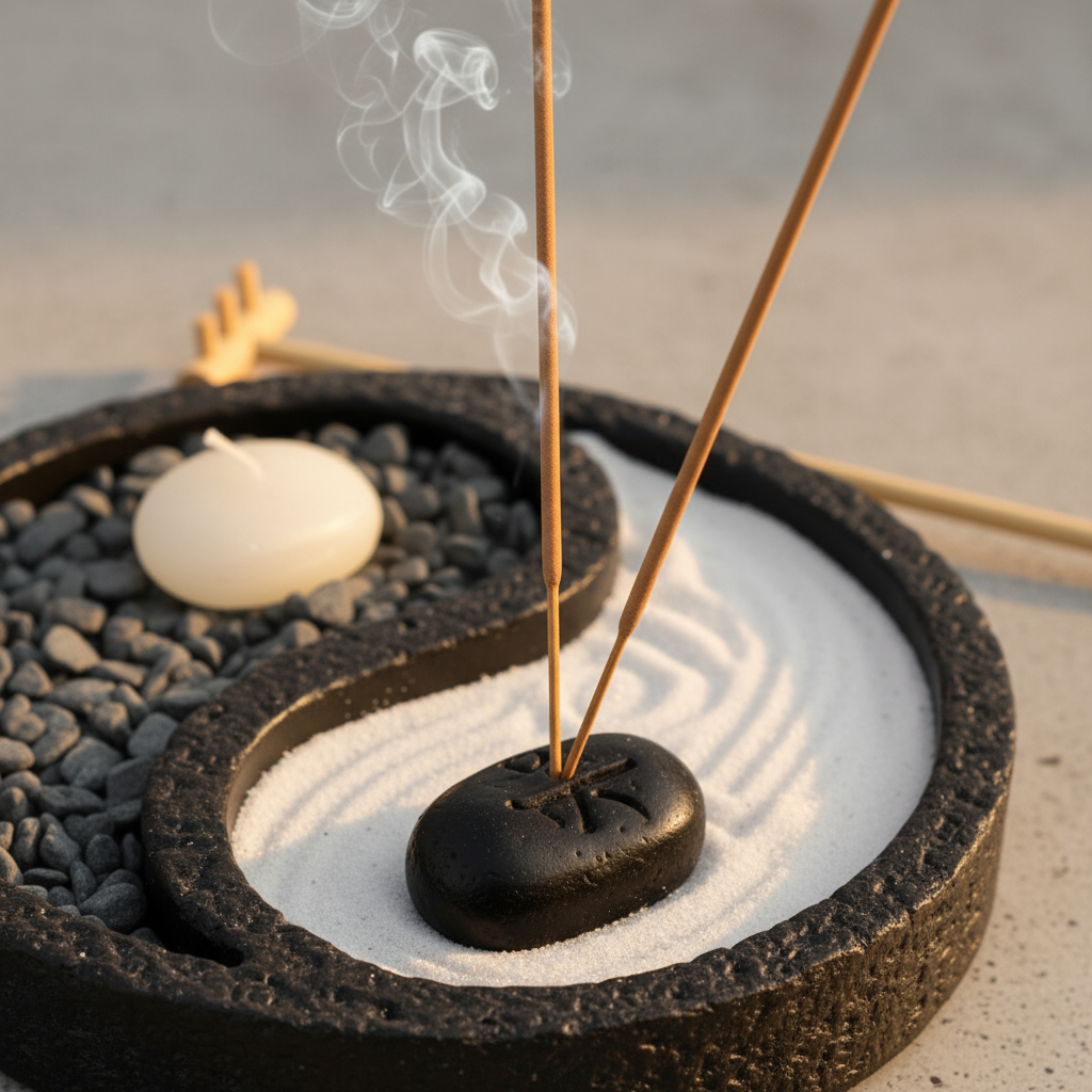 Jardín Zen Yin Yang Sahumerio Feng Shui Meditación Armonía - Imagen 12