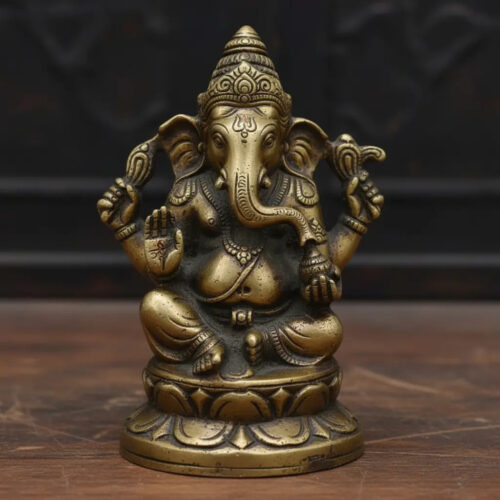 Ganesha Antiguo Dios Hindu Ganesh 14cm Bronce Importada