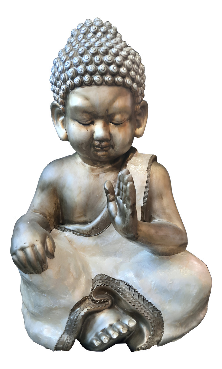 Buda Hindú Meditando Reposando Textura Nacar Brillos 64cm - Imagen 10