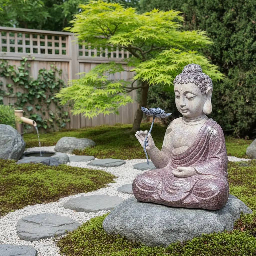 Buda Meditando Loto Estatua Sentado Deco Zen 46cm - Imagen 4