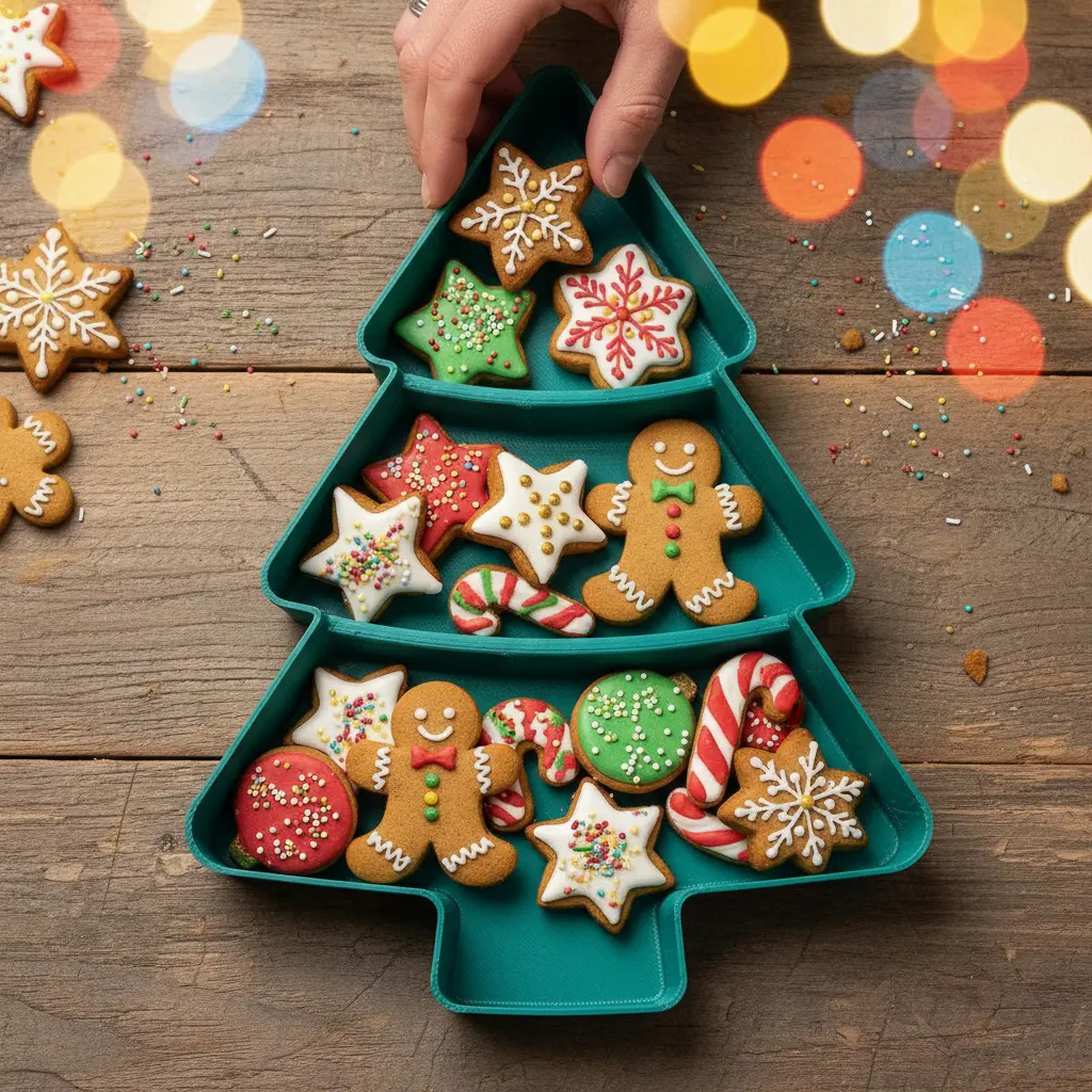 Plato Navideño Forma Arbol De Navidad - Imagen 2