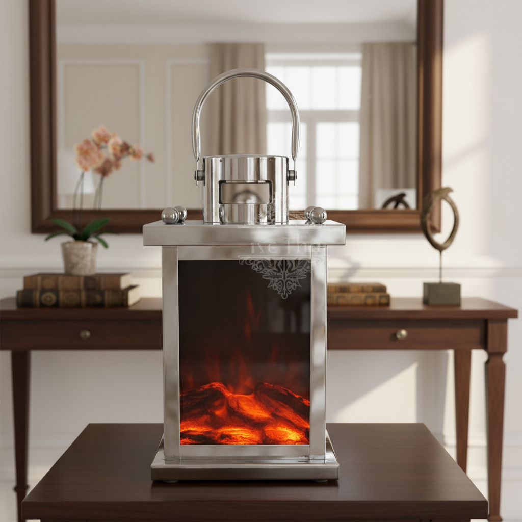 Fanal Simil Fuego 15x27cm Usb O Pila Farol Importado Oriente - Imagen 2