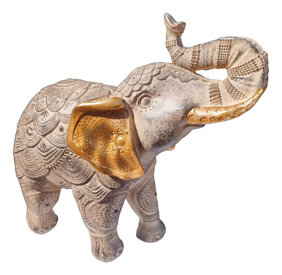 Elefante Sabiduría Longevidad Parado Espejos Gris Deco 28cm - Imagen 8