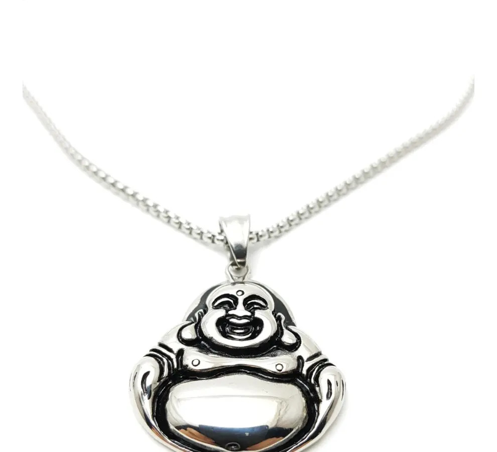 Collar Con Cadena Dije Buda Feliz Suerte Fortuna Oferta!!!