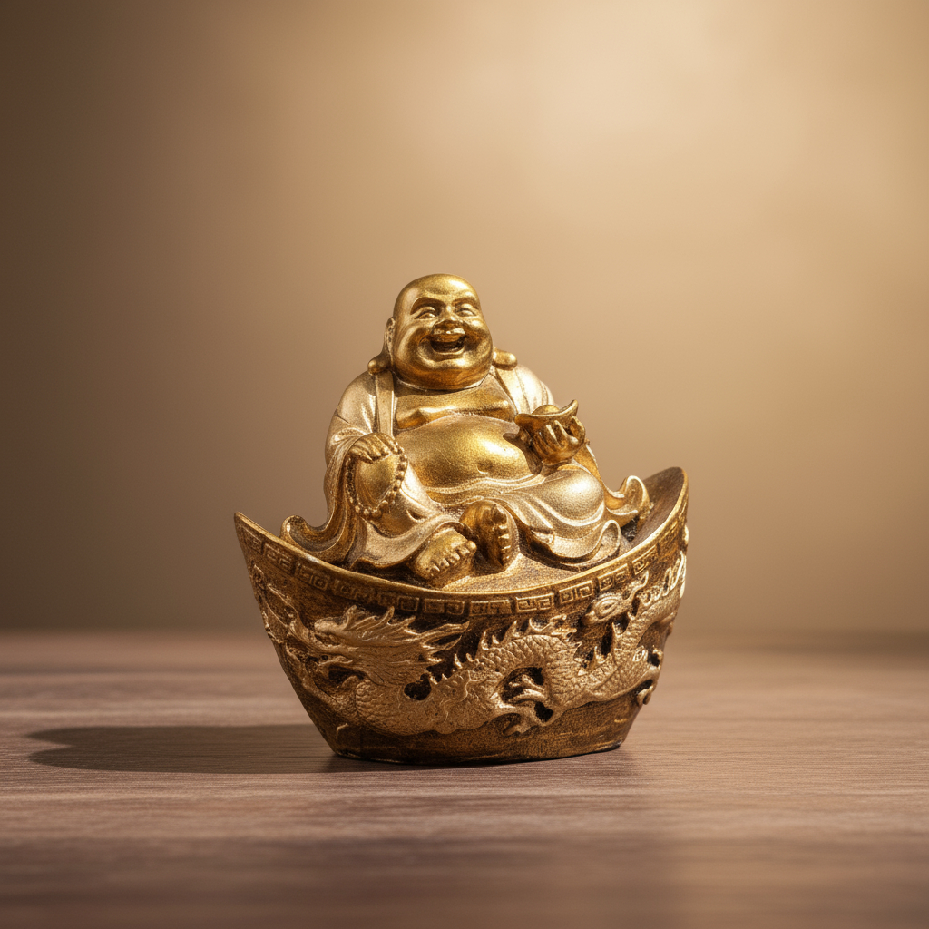 Buda Feliz Suerte Abundancia Dinero Importado Bali 10cm - Imagen 5