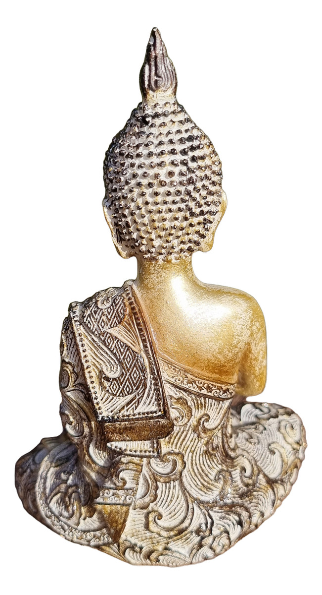 Buda Hindú Meditando Meditando Dorado Con Relieve Deco 21cm - Imagen 22