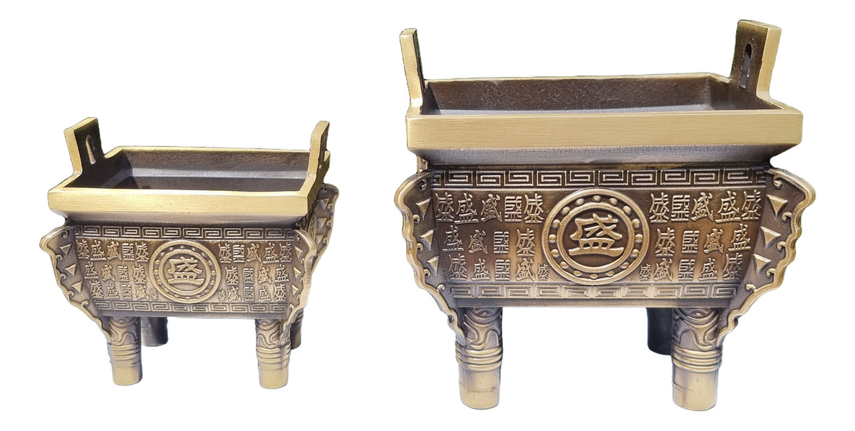 Incensarios Incensario Bronce Grande Incienso Altar Chino - Imagen 10