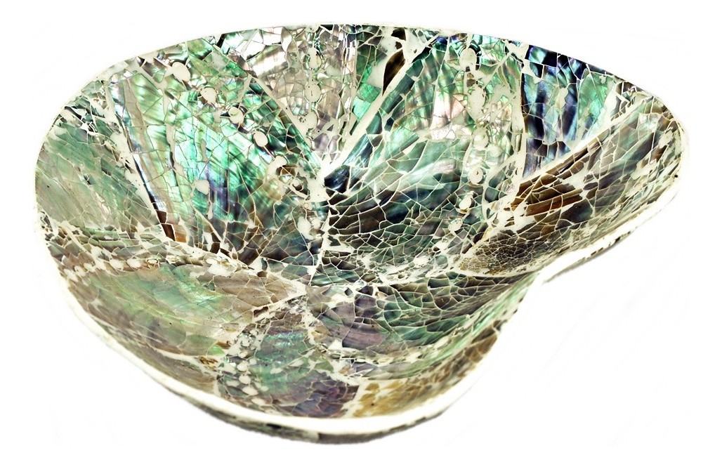 Plato Nácar Abalone Corazón Mesa Deco Moderno Mar - Imagen 3