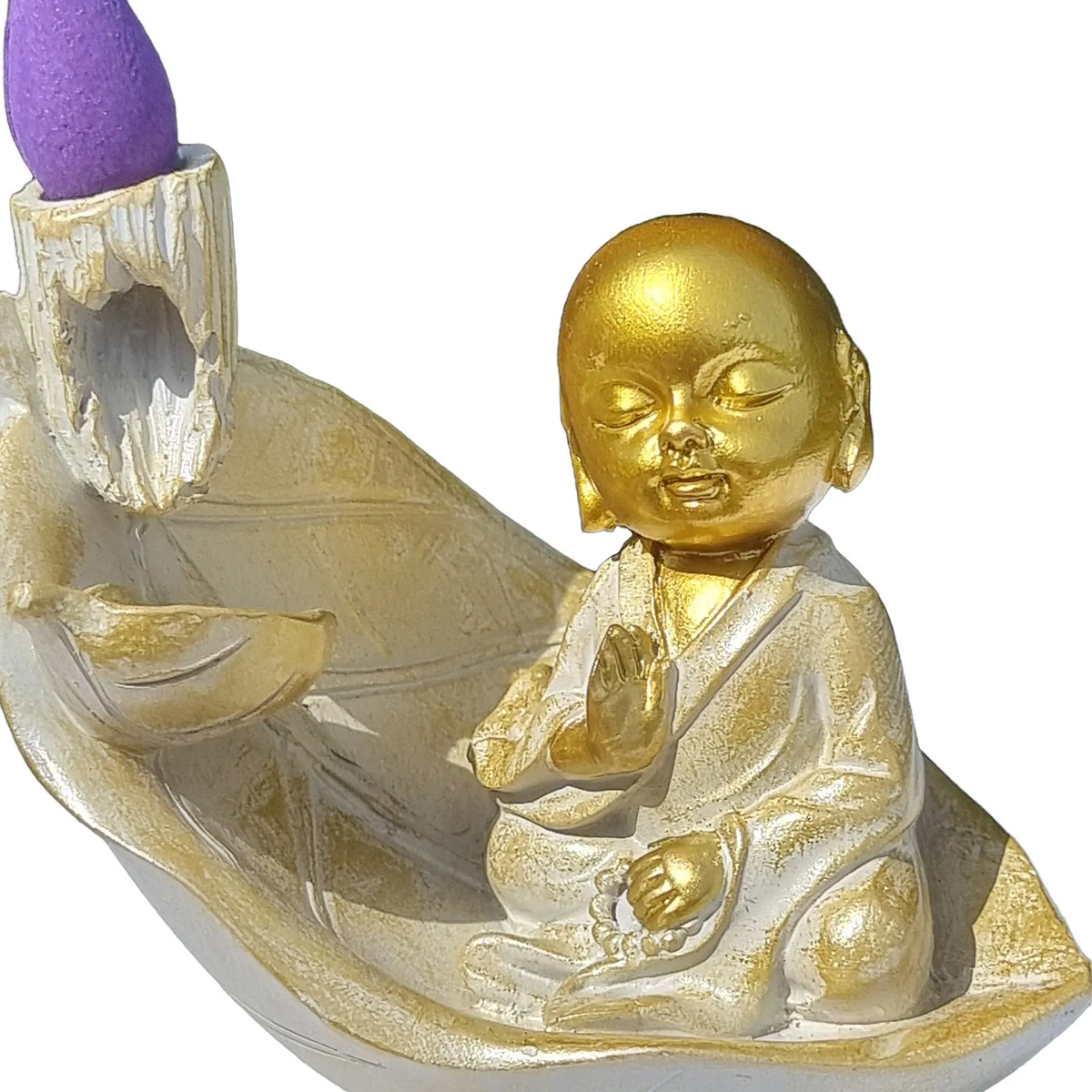 Porta Cono Fuente Humo Buda Bebe Ceramica 10 Cm Zen - Imagen 3