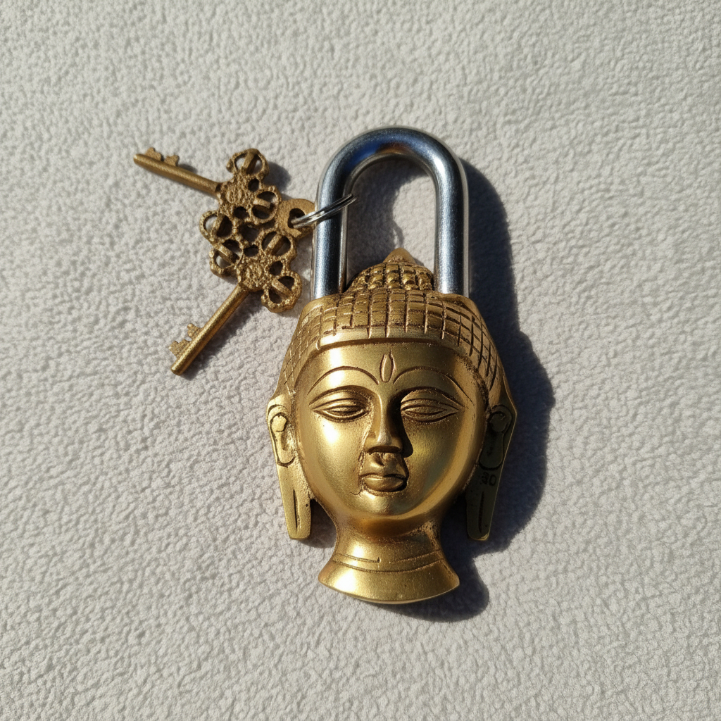 Candado Bronce Solido Buda Importado Nepal Funciona! - Imagen 15