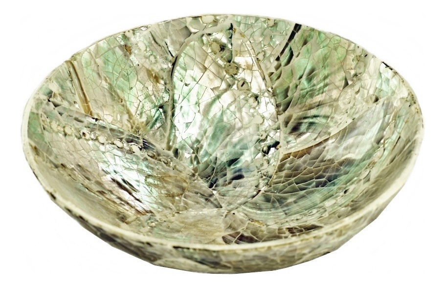 Plato Nácar Redondo Abalone 10 Cm Mesa Deco Moderno Mar - Imagen 2