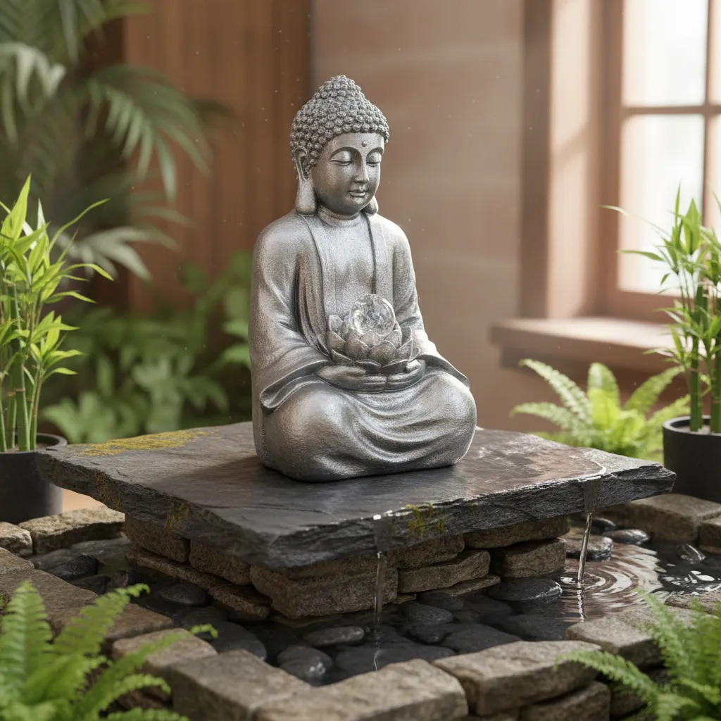 Fuente De Agua Gigante 102cm Buda Deco Budismo Cascada Ct - Imagen 8