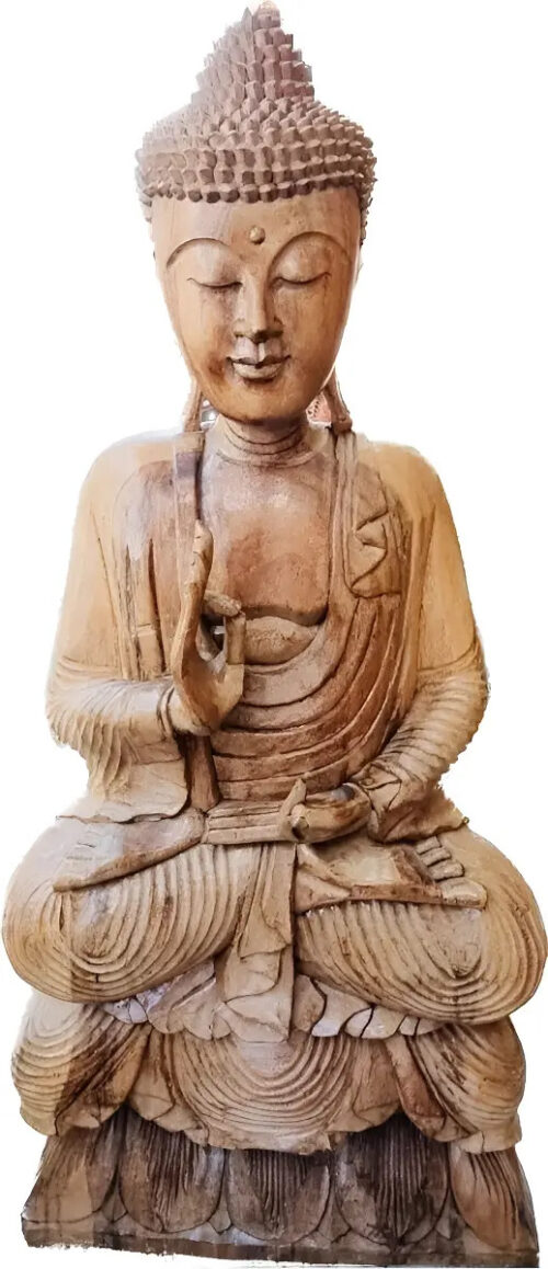 Buda Sentado Meditando Madera Teka Tallado 100cm Ct2