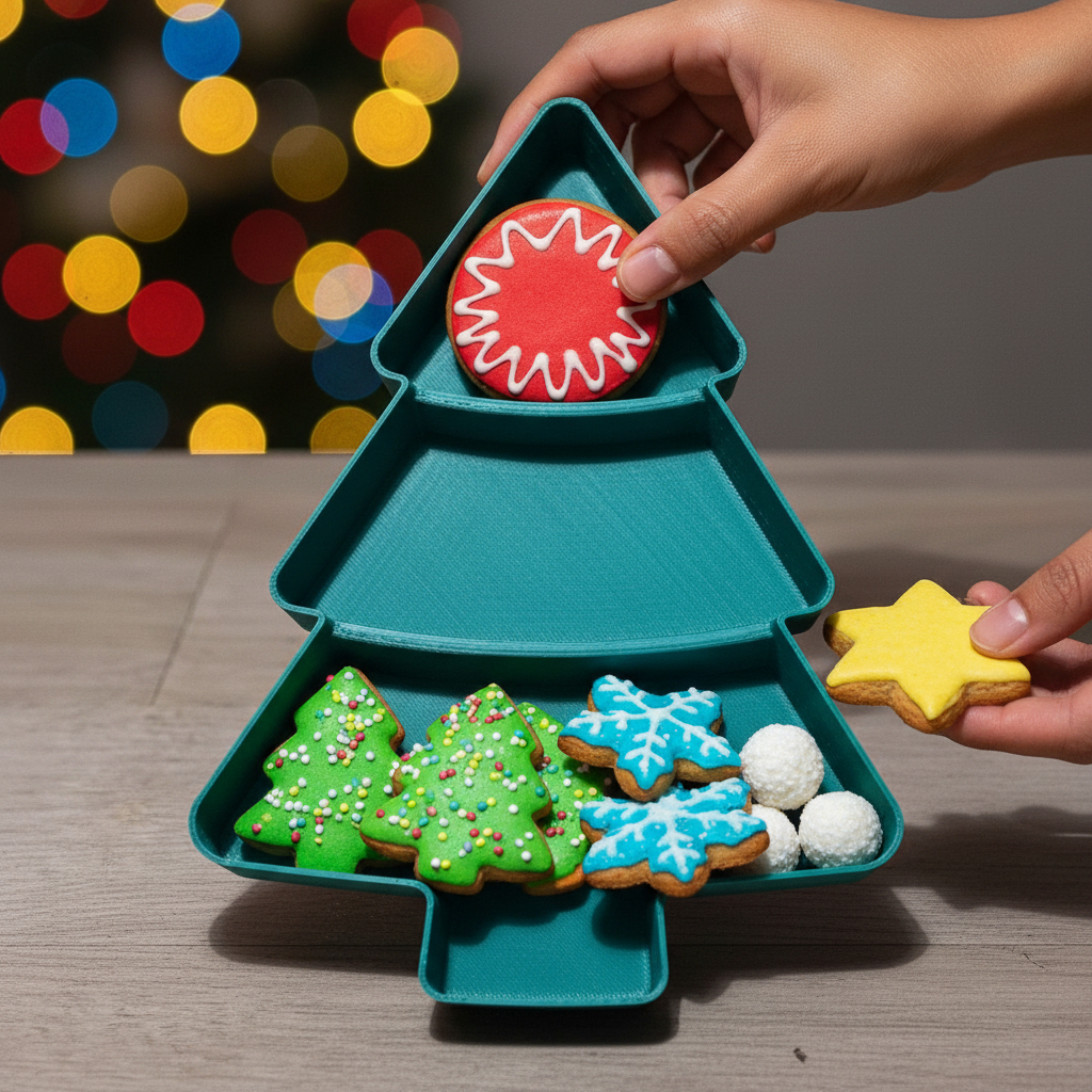 Plato Navideño Forma Arbol De Navidad - Imagen 8
