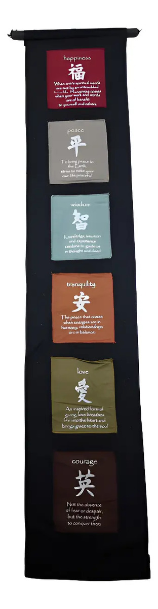 Banderines De Tela Bali 115 Cm Guirnalda Zen Budismo
