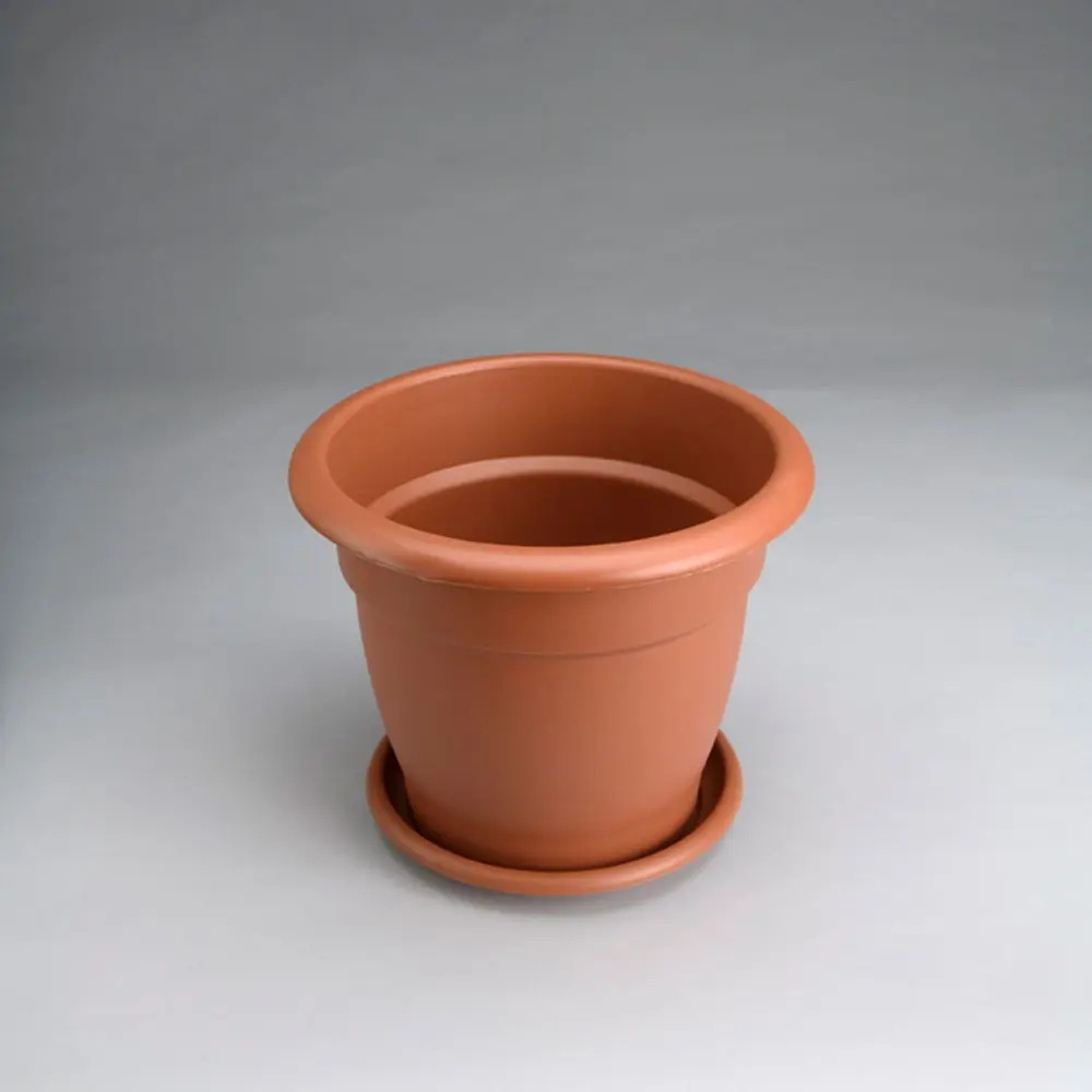 Plato N°16 Para Macetas Terracota Barro Redondo Deco Blum - Imagen 3