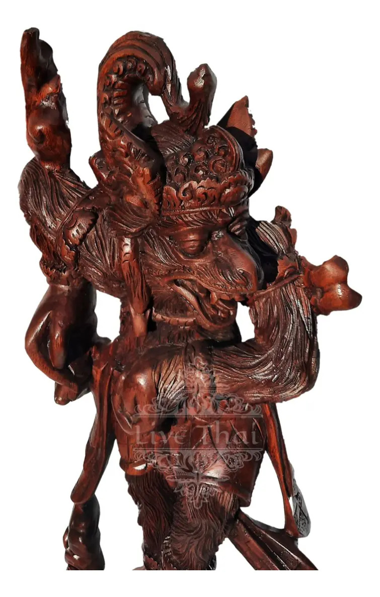 Hanuman Sentado Teka Madera 75cm Dios Mono China Ct - Imagen 4