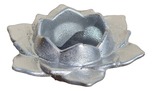 Flor De Loto 12 Cm Cristal / Vidrio Portavela Centro De Mesa