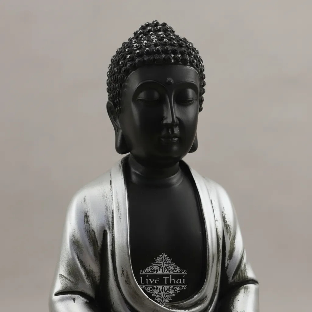 Buda Hindú Meditando Meditando Negro Deco Interior - Imagen 8
