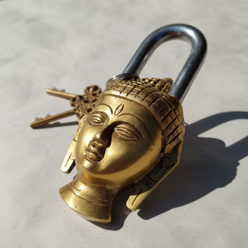 Candado Bronce Solido Buda Importado Nepal Funciona! - Imagen 14