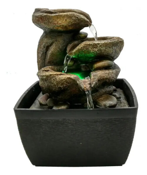 Fuente De Agua Chica Montaña Cuenco Cascada Luz Led Oferta