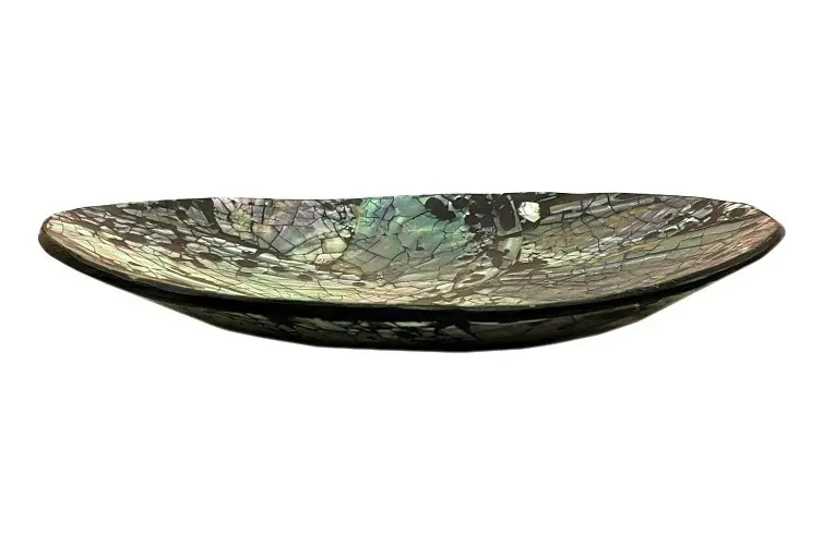 Plato Nácar Oval Abalone 10x8cm Mesa Deco Mar Moderno - Imagen 4