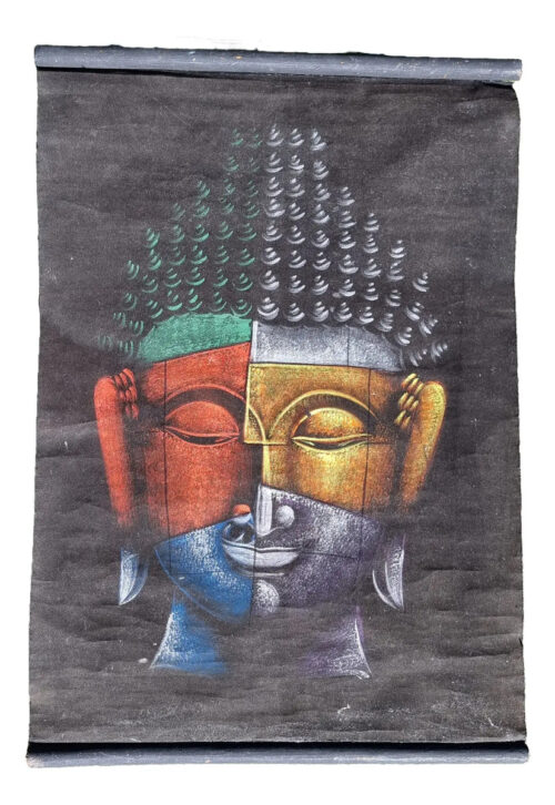 Cuadro De Buda Pintado A Mano Bali 50 X 70cm Terciopelo