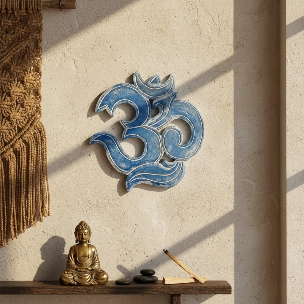 Cuadro Cartel Om Tallado Calado Decoración Hindu 30cm - Imagen 4