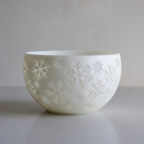 Plato Navideño Copos De Nieve De Navidad 15cm