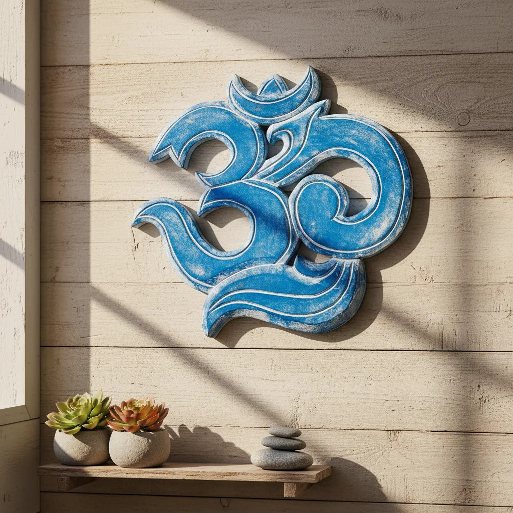 Cuadro Cartel Om Tallado Calado Decoración Hindu 30cm - Imagen 5