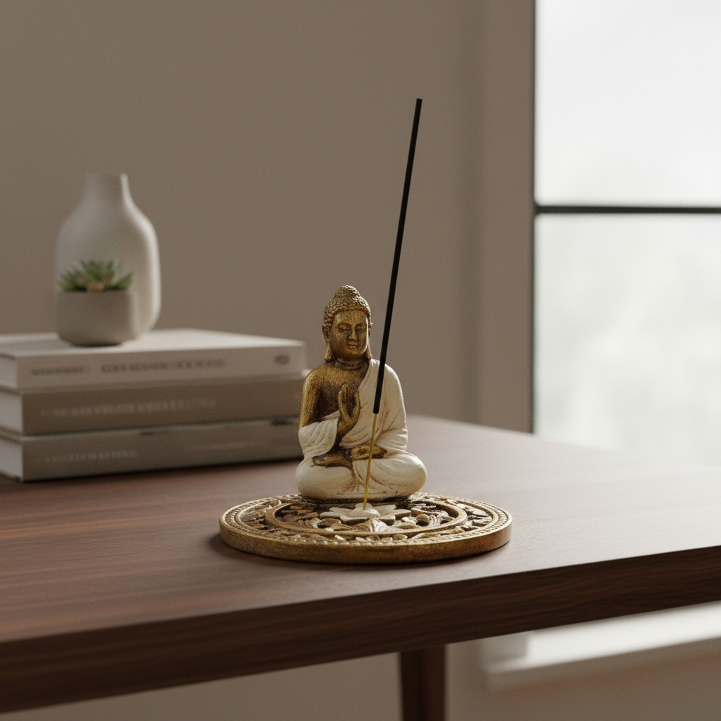 Porta Sahumerios Buda Mandala Grande Bali 15cm - Imagen 2