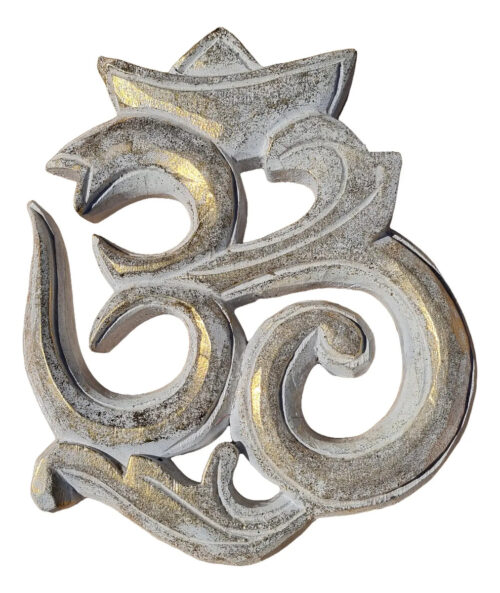 Cuadro Cartel Grueso Om Tallado Calado Hindu Bali 28cm