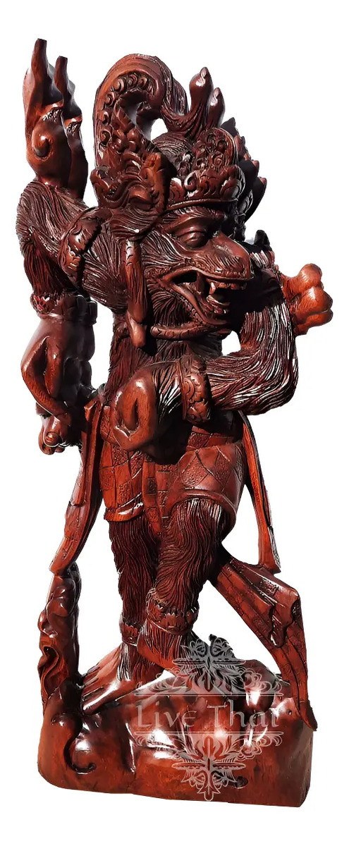 Hanuman Sentado Teka Madera 75cm Dios Mono China Escultura