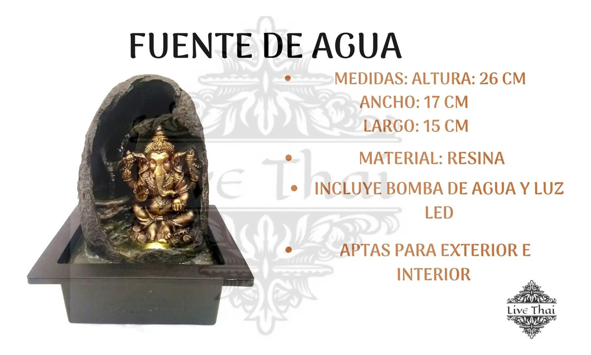 Fuente De Agua Mediana Ganesh Cascada Relajación Oferta!! - Imagen 2