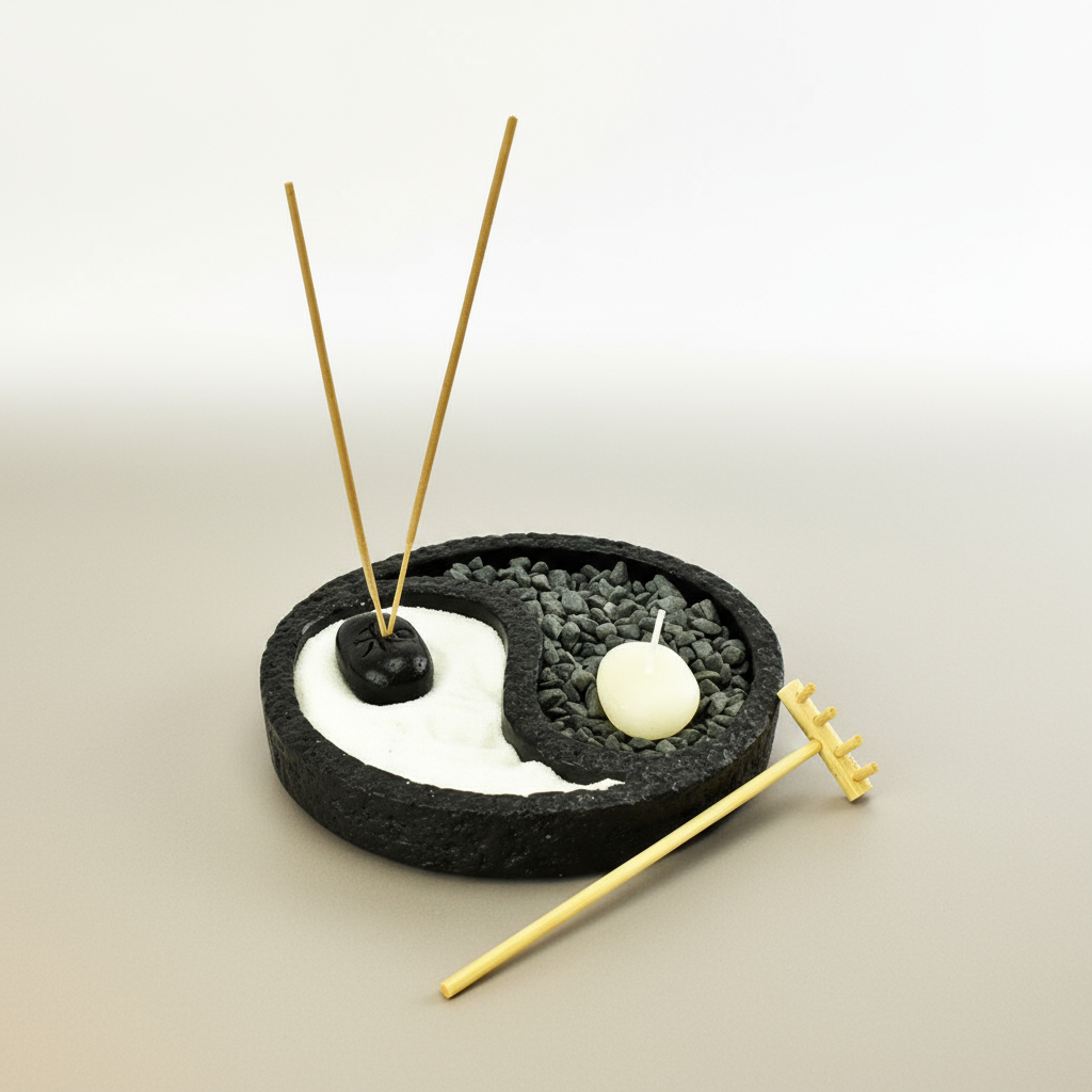 Jardín Zen Yin Yang Sahumerio Feng Shui Meditación Armonía - Imagen 9