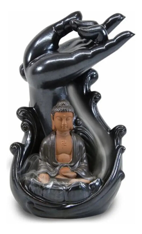 Porta Cono Fuente Humo Buda Feng Shui 21cm Sahumerio Zen