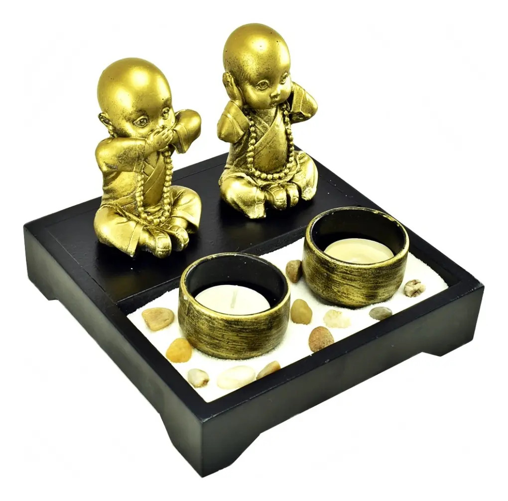 Jardín Zen 2 Niños Buda Feng Shui Deco Meditación Armonía - Imagen 2