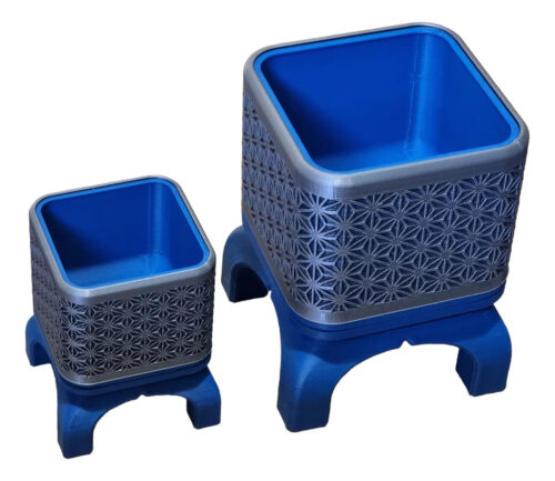 Set De Macetas Bonsái Diseño Kumiko Estilo Japonés 8 Y 12cm