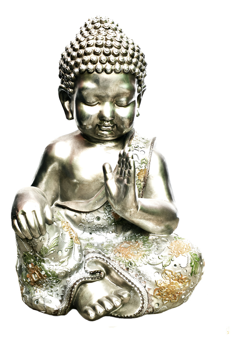 Buda Hindú Meditando Reposando Textura Nacar Brillos 64cm - Imagen 13
