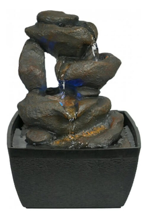 Fuente De Agua Chica Montaña Luz Led Oferta