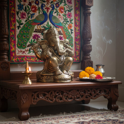 Ganesha Antiguo Dios Hindu Ganesh India Bronce Importada
